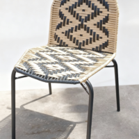 Silla sin brazos tejida rombo # 3